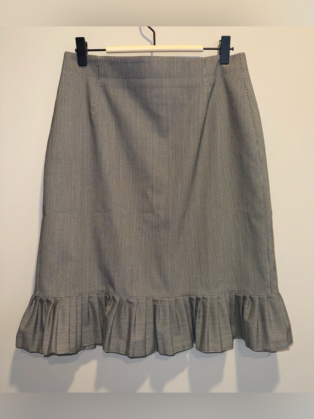 Vintage Alain Manoukian Houndstooth Mermaid Skirt Ruffle Hem